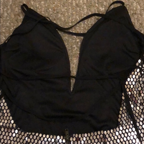 Silver and Black Liquid Sequin Dress - Picture 6 of 6